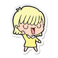 Obraz premium sticker of a cartoon woman