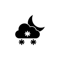 snow cloud and moon icon. Element of weather illustration. Signs and symbols can be used for web, logo, mobile app, UI, UX