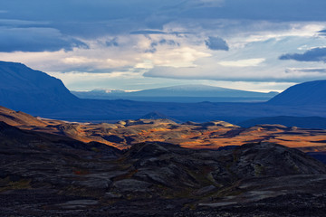 Fototapeta premium im Lavafeld Kafla, Island