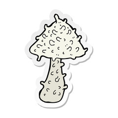 sticker of a cartoon mushroom