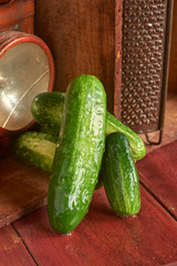 Farm to Table Kirby Slicing Cucumbers on Barn Boards