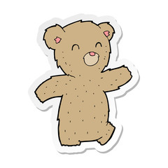 sticker of a cartoon teddy bear