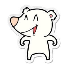 distressed sticker of a polar bear cartoon