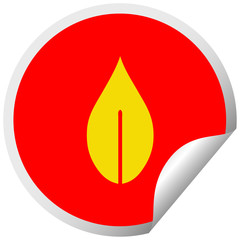 circular peeling sticker cartoon autumn leaf