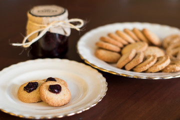 Blackberry Jam with cookies.