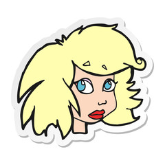sticker of a cartoon female face