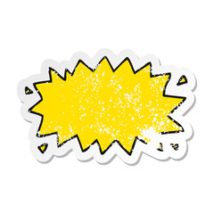 distressed sticker of a cartoon explosion symbol