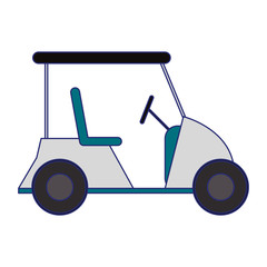 Golf cart vehicle isolated blue lines
