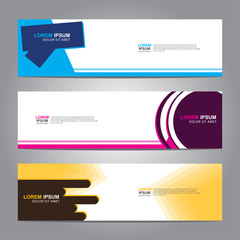 Vector abstract web banner design template. Collection of web banner template. Abstract geometric web design banner template isolated on grey background. 