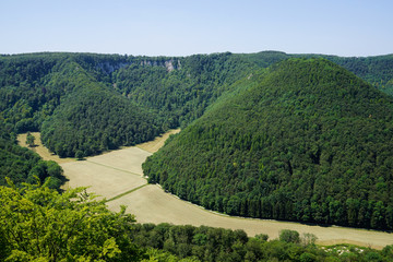 areal view on bad urach valley