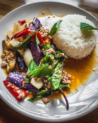 Thai Eggplant with Pork and Rice