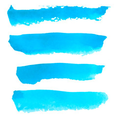 hand drawn watercolor brush stroke isolated on the white background 