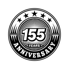 155 years anniversary. Anniversary logo design. Vector and illustration.