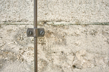 thunderhead from a copper wire on a stone wall 