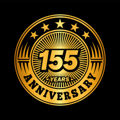 155 years anniversary. Anniversary logo design. Vector and illustration.