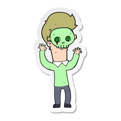sticker of a cartoon man in skull mask