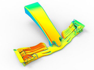 3D render - racing car front element finite element analysis