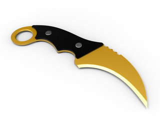 3D illustration - golden knife