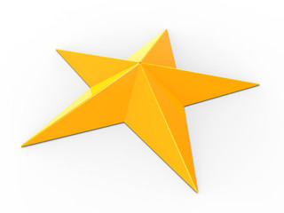 3D illustration - Yellow isolated star