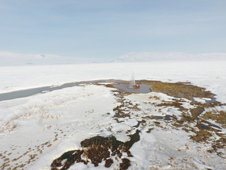 Natural Geyser in winter