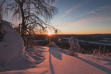 sunrise in finnish Lapland 