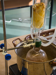 science glass bottle, Distilling plant for chemical analysis