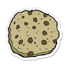 sticker of a chocolate chip cookie cartoon