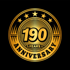 Fototapeta premium 190 years anniversary. Anniversary logo design. Vector and illustration.