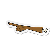 sticker of a cartoon pointing arm