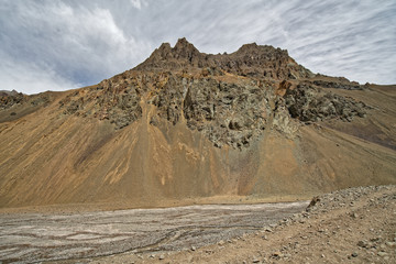 Landscape while climbing to the top of Aconcagua in Argentina.