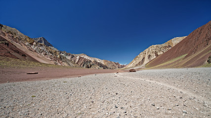 Landscape while climbing to the top of Aconcagua in Argentina.