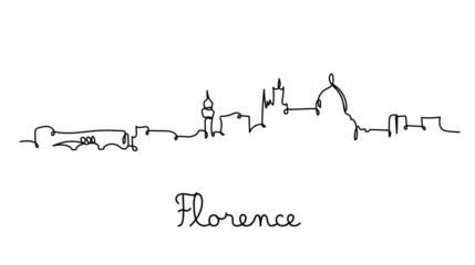 One line style Florence city skyline. Simple modern minimaistic style vector.