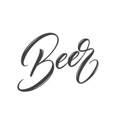 Beer. Beer lettering calligraphy label sticker design. Vector design for Beer pub, brewery, brand.