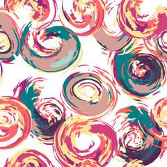 Fototapeta na wymiar Pattern of curlicues paints. Abstract colorful swirl and circle grunge texture. Artistic modern background