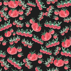tomatoes in watercolor style pattern