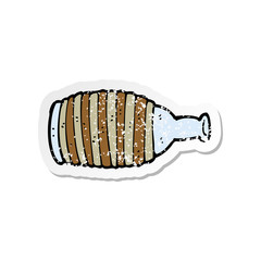 retro distressed sticker of a cartoon spilled bottle