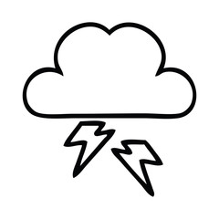 line drawing cartoon storm cloud