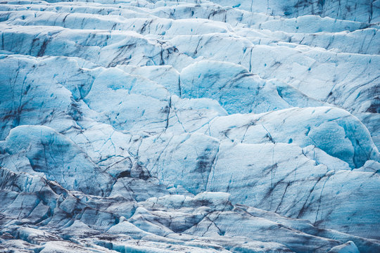 A Closeup Shot Of A Blue Glacier