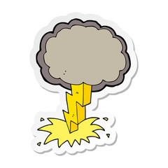 sticker of a cartoon lightning bolt