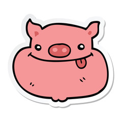 Obraz na płótnie Canvas sticker of a cartoon happy pig face