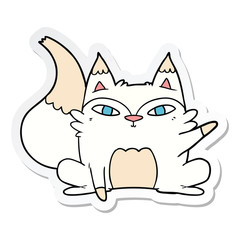 sticker of a cartoon arctic fox