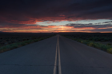 road into sunset