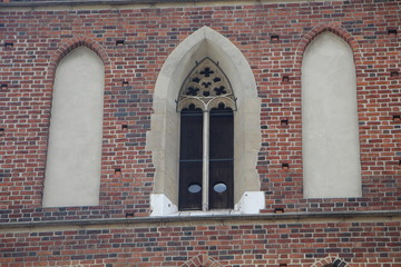 window in brick wall castle