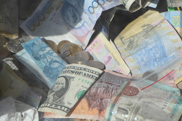 euro banknotes and coins