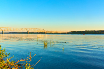 The Volga River in Kostroma in the summer. Kostroma, Russia.