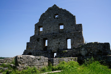 Fototapeta na wymiar stone house facade of castle ruin