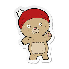 sticker of a cute cartoon teddy bear