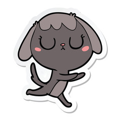 sticker of a cute cartoon dog