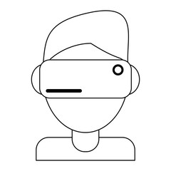 Fototapeta premium virtual reality technology in black and white