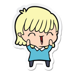 sticker of a cartoon woman